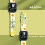 Painted Daisy Silicone Apple Watch Strap