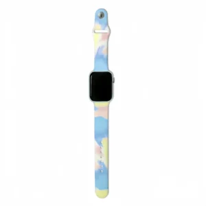 Pastel tie-dye silicone apple watch band for women