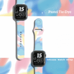 Pastel Tie-Dye Silicone Apple Watch Strap