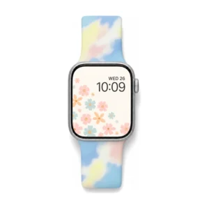 Pastel tie-dye silicone apple watch band for women