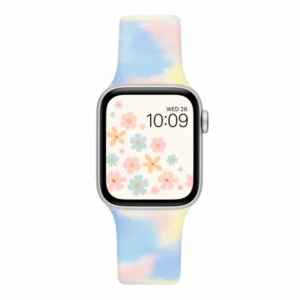 Pastel tie-dye silicone apple watch band for women
