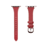 Slim Leather Apple Watch Strap - Vintage Red