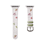 Slim Leather Apple Watch Strap - White Cherry