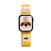 Buttercream yellow puppy braided loop Apple Watch band, comfortable adjustable nylon strap.
