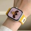 Pretty and cute Buttercream yellow puppy braided loop Apple Watch band, comfortable adjustable nylon strap.