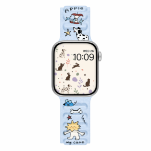 lue Magnetic Apple Watch Strap for Women with vintage cute patterns, comfortable sport replacement wristband.