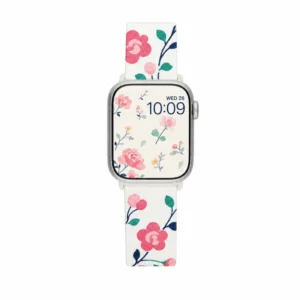 Watercolor Cherry Blossom Apple Watch Band replacement comfortable fabric sport loop wristband for women loving japanese style.