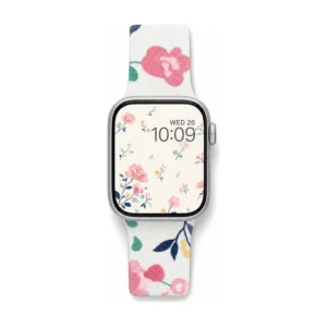 Watercolor Cherry Blossom Apple Watch Band replacement comfortable fabric sport loop wristband for women loving japanese style.