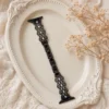 Pearl lace stainless steel Apple Watch band with elegant vintage-inspired filigree and pearl accents for women