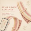 Vanilla cream Sport Loop Apple Watch strap, soft woven nylon replacement band for women on a silver Apple Watch