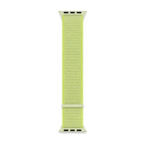 Citrus lime green Sport Loop Apple Watch band for women, comfortable soft woven nylon replacement strap.